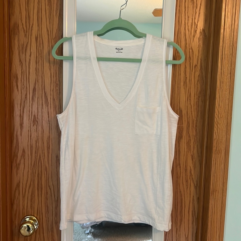 Madewell White Sleeveless Tank